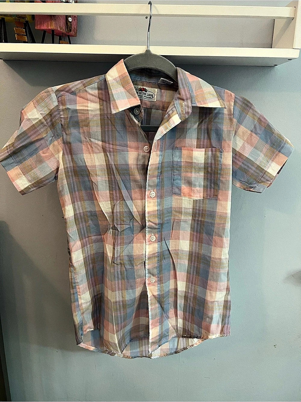Fruit of the Loom Men's Plaid Short Sleeve Size 12